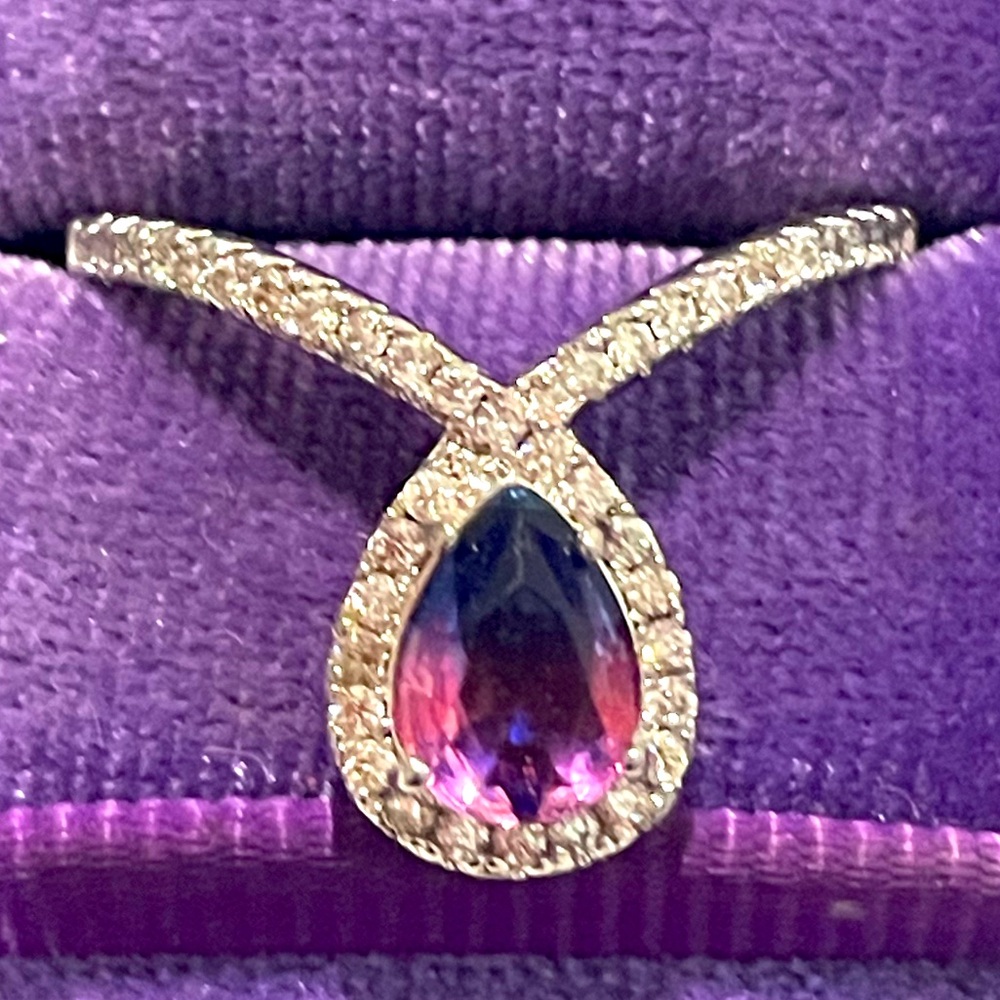 Ring Bomb Party RBP Girl Boss Deep Purple Ombre Crystal Sz7 NWOT